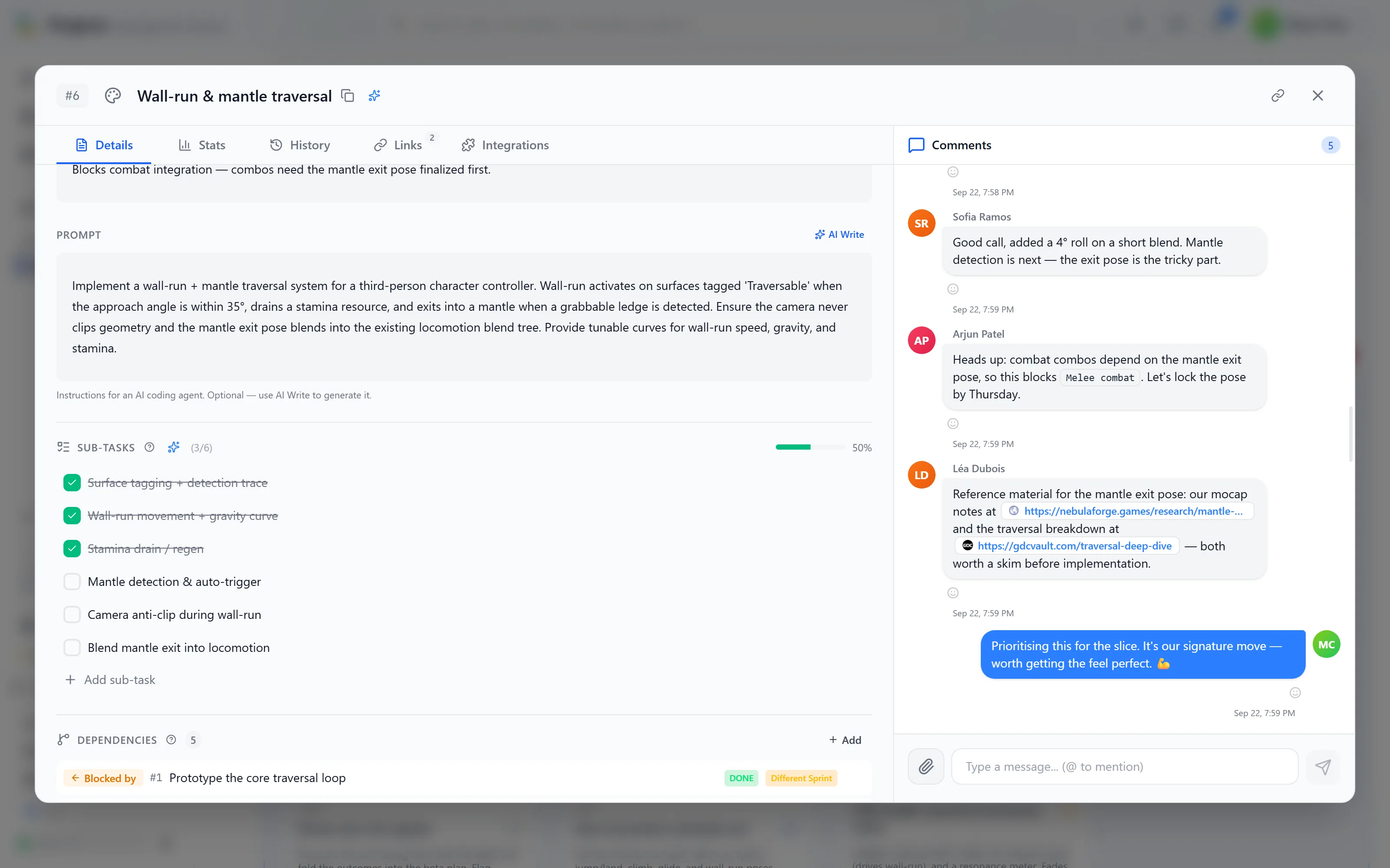 One-click AI prompt for a coding agent